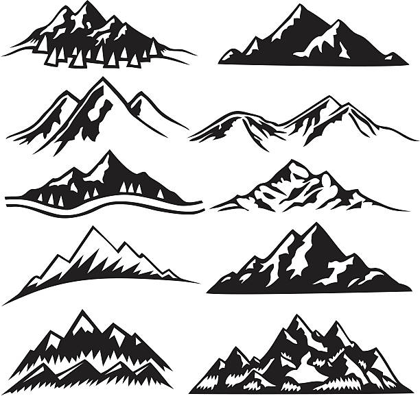 illustrations, cliparts, dessins animés et icônes de chaînes de montagnes - scenics nature color image multi colored