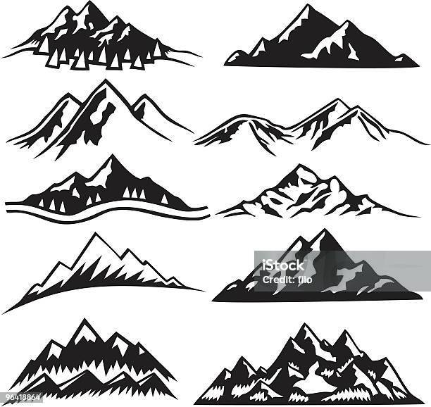 Mountain Ranges Stock Illustration - Download Image Now - Mountain, Vector, Outline