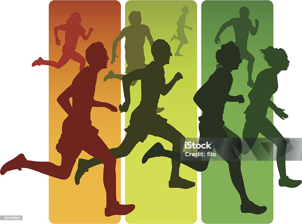 I runner - arte vettoriale royalty-free di Correre