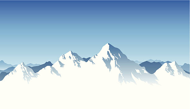 Mountain Range Background A snowy mountain range background. mountain peak illustrations stock illustrations