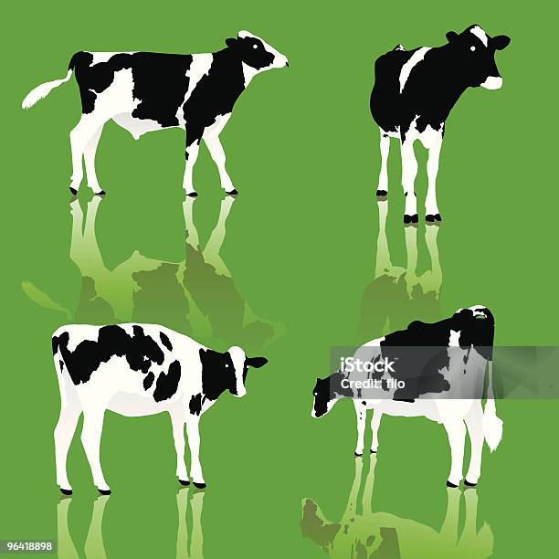 Dairy Cows Stock Illustration - Download Image Now - Cow, Domestic Cattle, In Silhouette