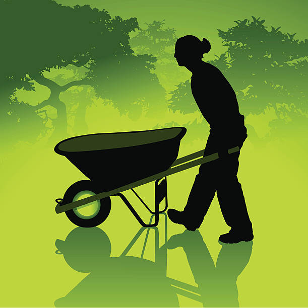 Eco-Gardening  farmer silhouettes stock illustrations