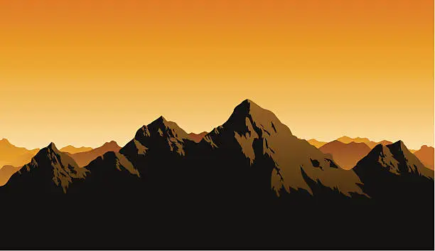 Vector illustration of Rocky Mountains