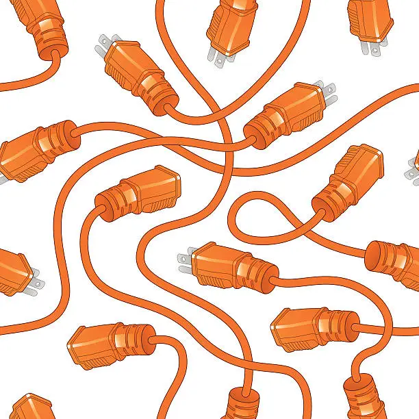 Vector illustration of Seamless Extension Cords