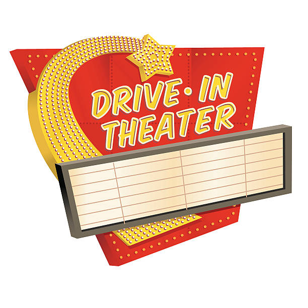 illustrazioni stock, clip art, cartoni animati e icone di tendenza di drive-in theatre - drive in