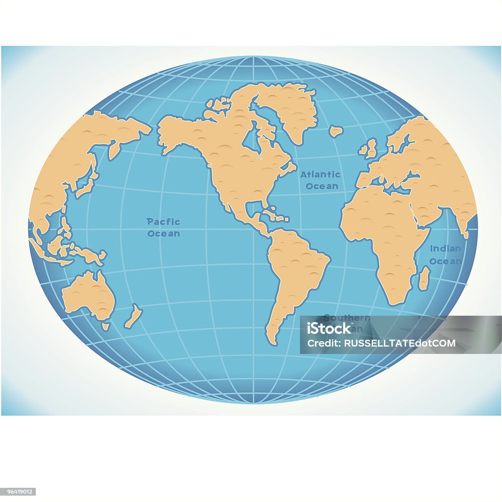 Azul mundo USA - arte vectorial de Globo terráqueo libre de derechos