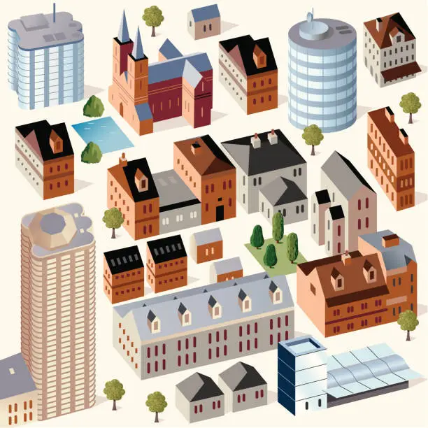 Vector illustration of Cute Buildings #3