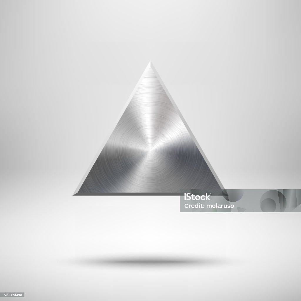 Triangle Metal Design Metal Triangle Button Template Stock Illustration - Download Image Now ...