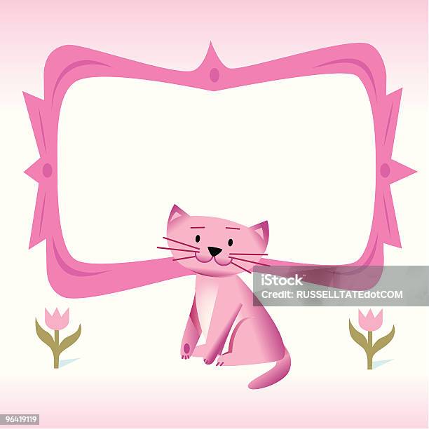 Różowy Cat - Stockowe grafiki wektorowe i więcej obrazów Rama - Rama, Kot domowy, Rama obrazu