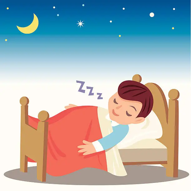 Vector illustration of Sleeping Boy