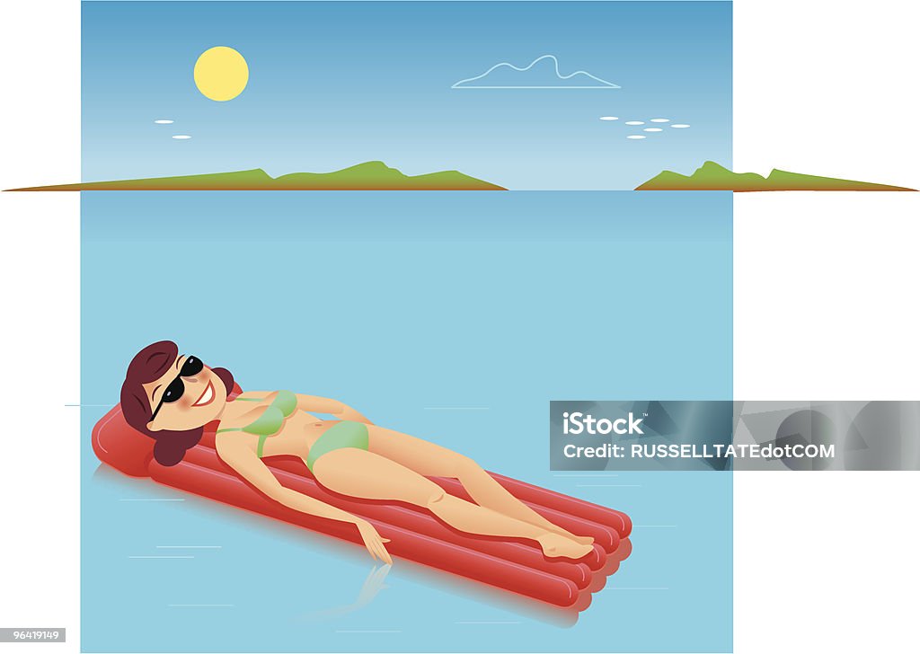 Détendez-vous au soleil - clipart vectoriel de Matelas pneumatique libre de droits