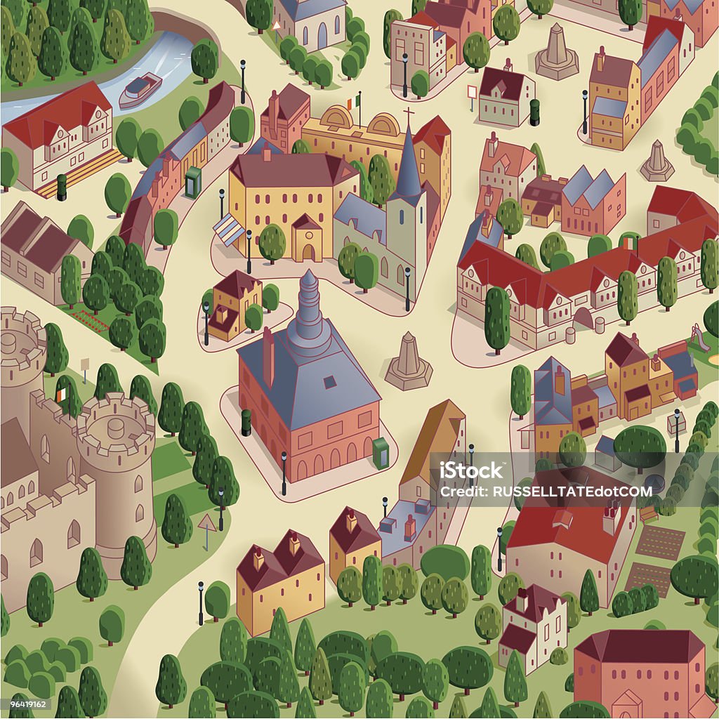 Praça do mapa - Royalty-free Medieval arte vetorial