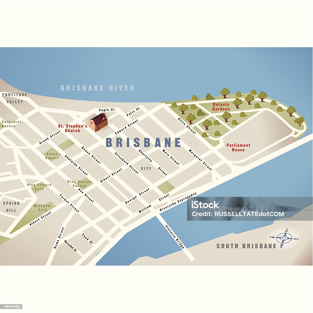 Mapa Australii Brisbane QLD, - Grafika wektorowa royalty-free (Brisbane)