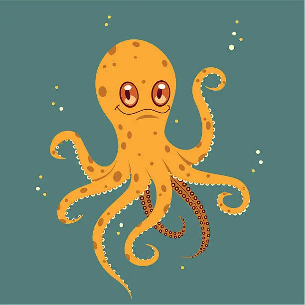 Vector illustration of O is for Octopus