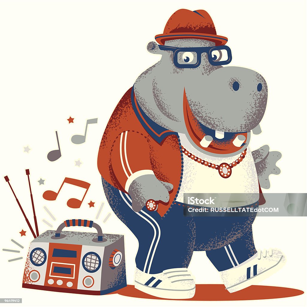 HIPPETY HIPPO HOP! - Grafika wektorowa royalty-free (Hipopotam)