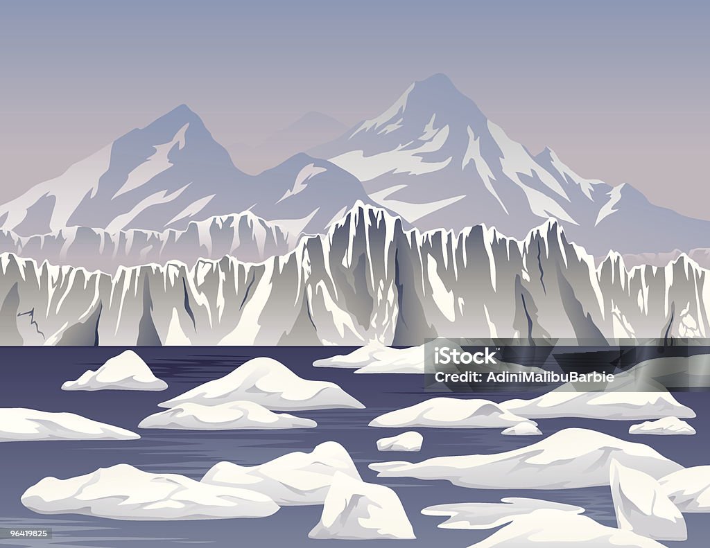 Icebergs e DOS de prateleira - Vetor de Geleira royalty-free