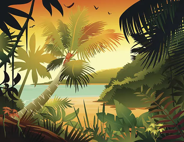 Vector illustration of Tropical Beach