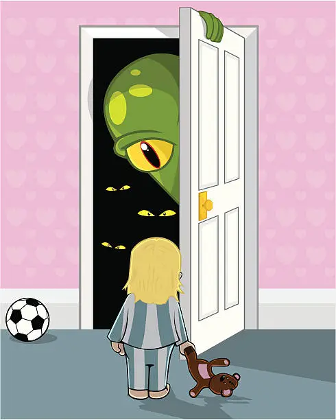 Vector illustration of Mummy, there's a monster in my cupboard