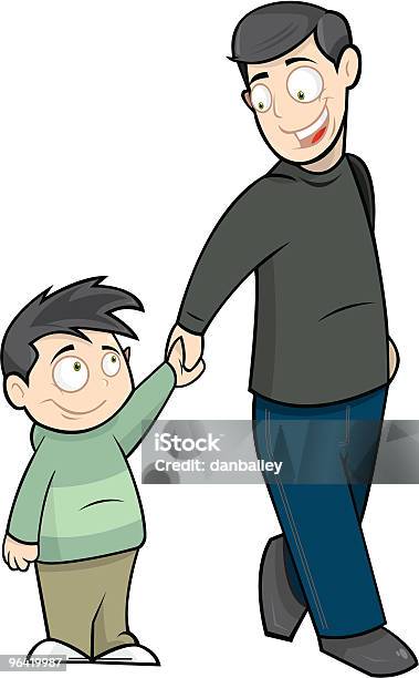 Ilustración de Me Y Dad y más Vectores Libres de Derechos de Adulto - Adulto, Adulto joven, Agarrados de la mano