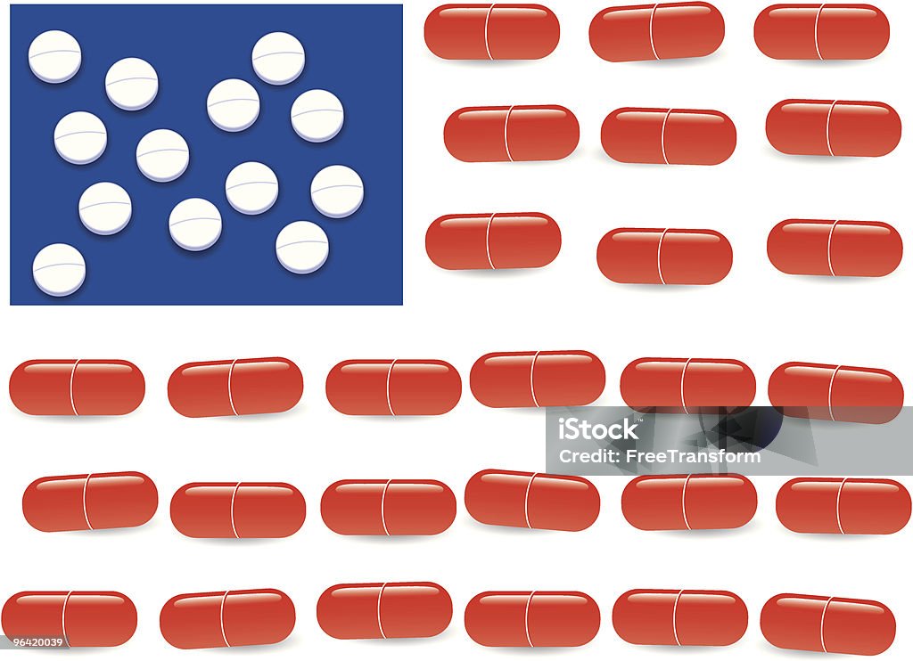Bandeira dos Estados Unidos da América-fármacos - Royalty-free Abuso de Droga arte vetorial