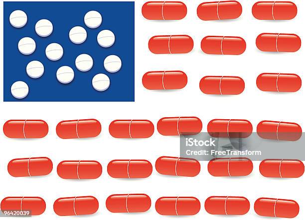 Bandeira Dos Estados Unidos Da Américafármacos - Arte vetorial de stock e mais imagens de Abuso de Droga - Abuso de Droga, Bandeira, Bandeira dos Estados Unidos da América