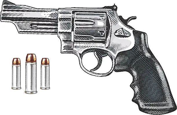 Vector illustration of Gun and Bullets