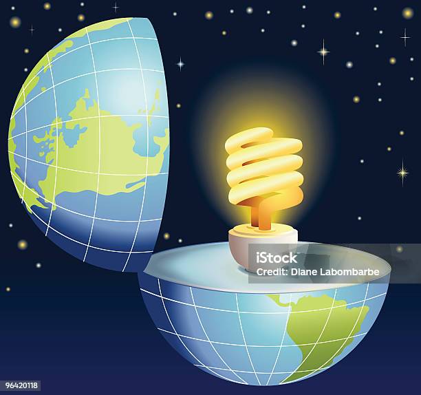 Ampoule Économie Dénergie Illustration Vecteurs libres de droits et plus d'images vectorielles de Questions environnementales - Questions environnementales, Ampoule à basse consommation, Ampoule électrique