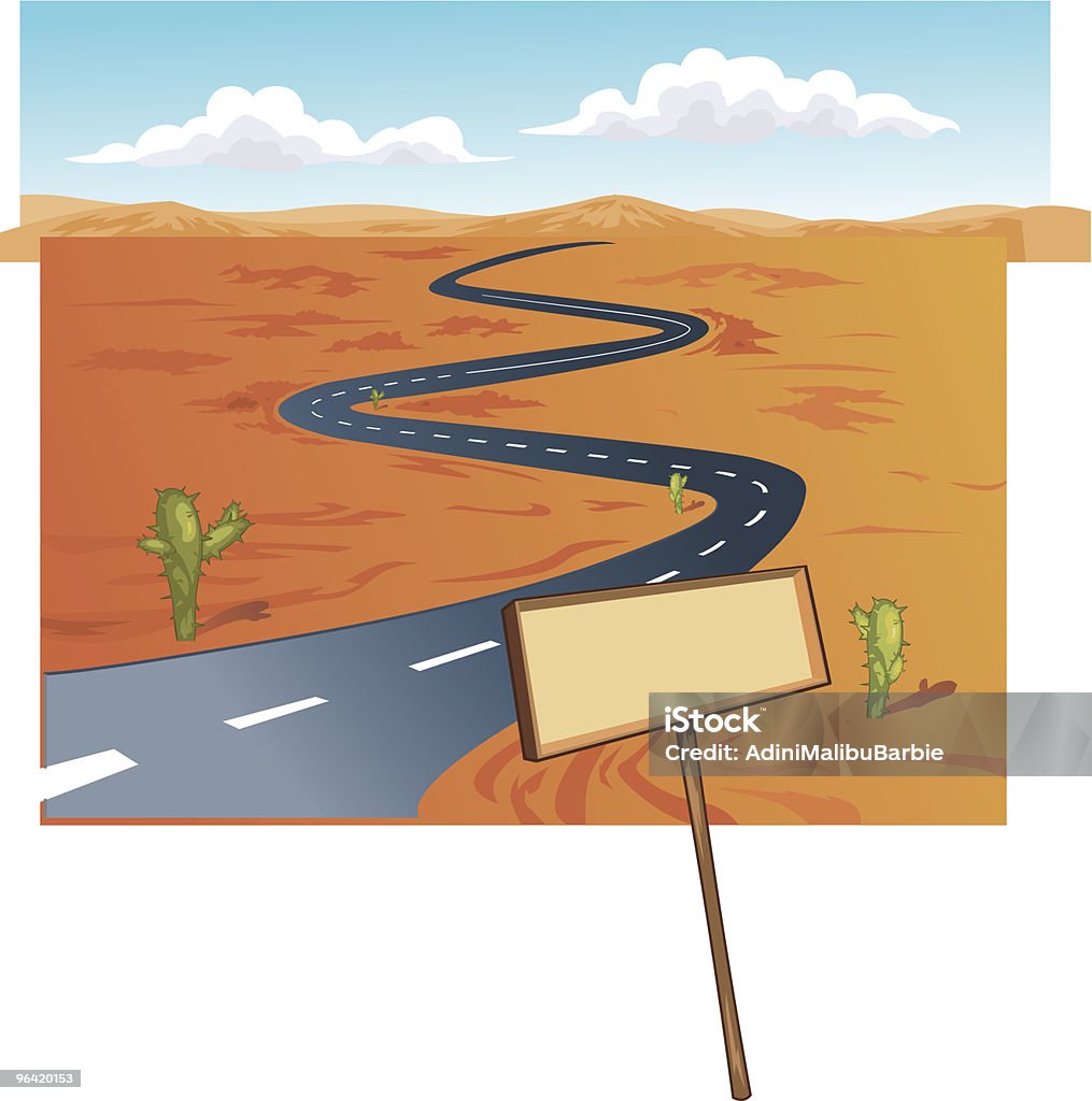 Road de bobinado - arte vectorial de Carretera con curvas libre de derechos