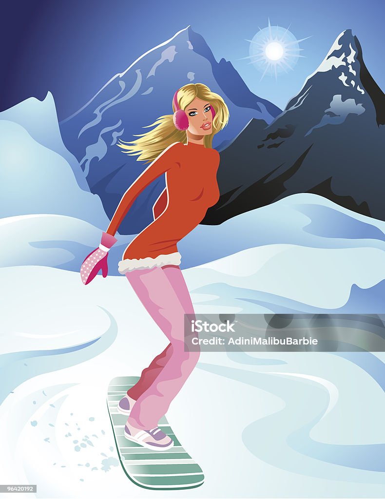 Snowboardowe - Grafika wektorowa royalty-free (Blond włosy)