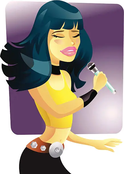 Vector illustration of I love to sing