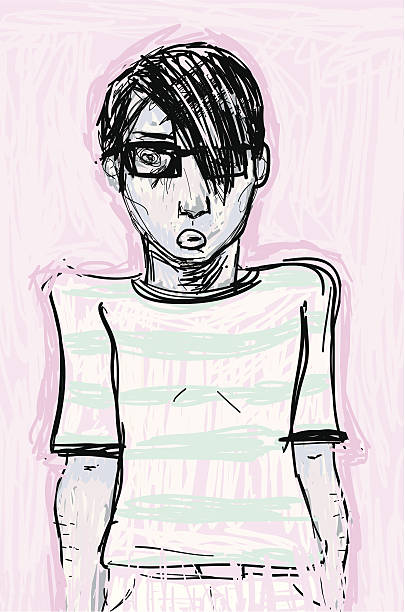 illustrations, cliparts, dessins animés et icônes de emo - gay man men male fashion model