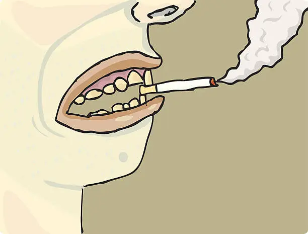 Vector illustration of smoking away