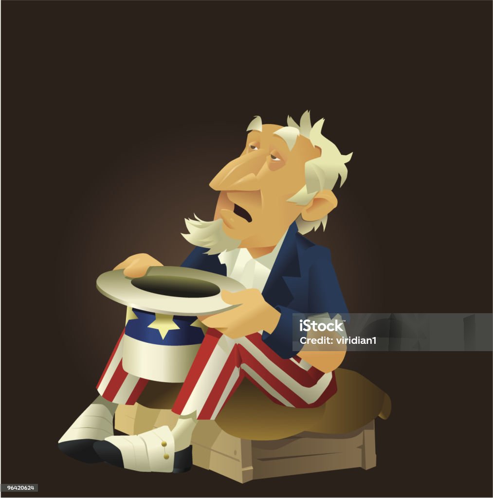 Poor Uncle Sam  Adult stock vector