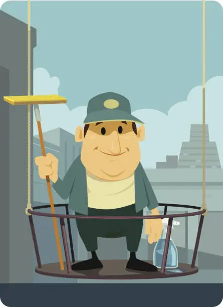 Vector illustration of Window Washer