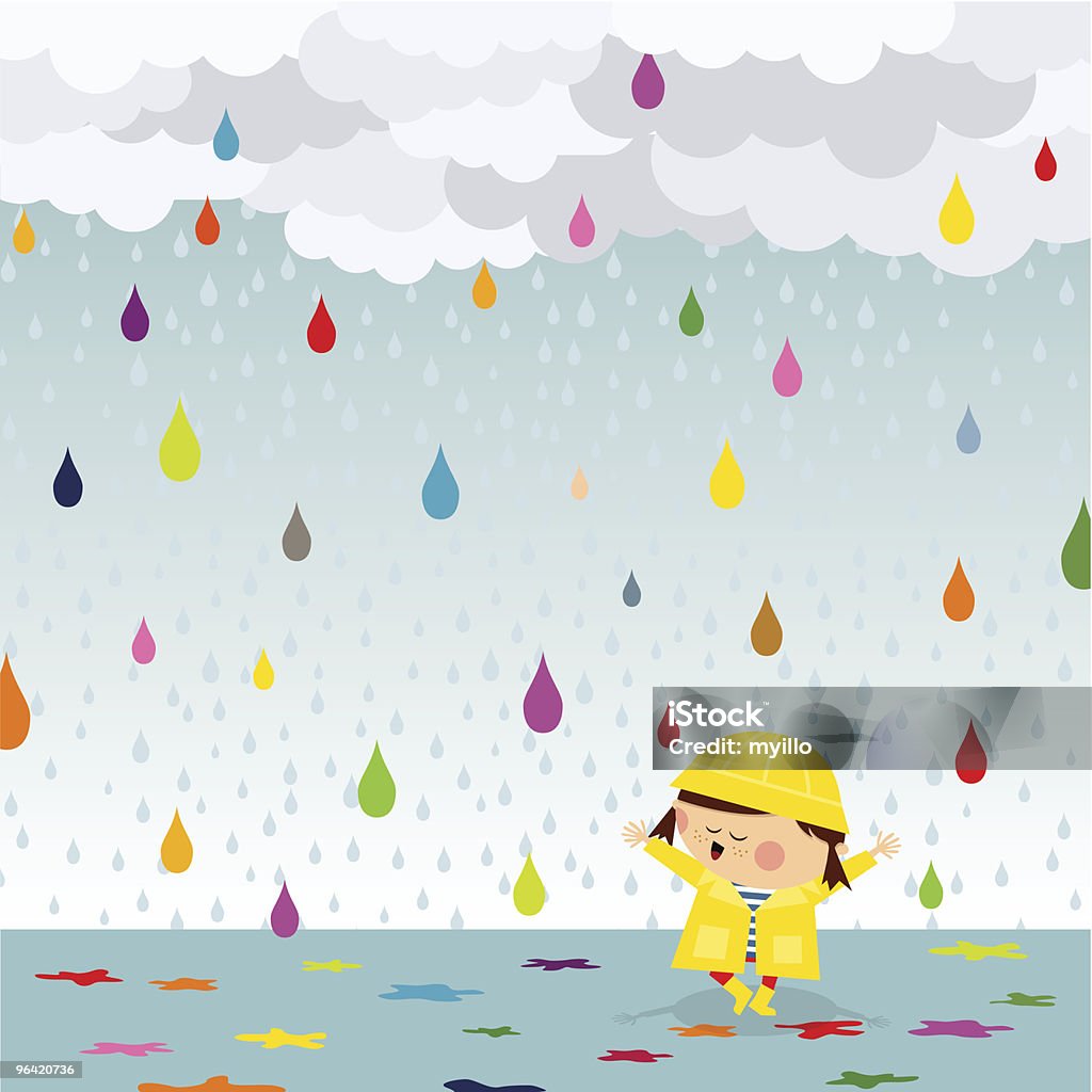 Heureux de pluie - clipart vectoriel de Pluie libre de droits