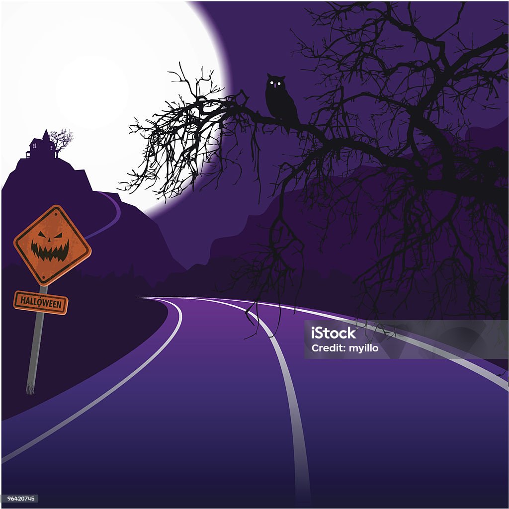 Route de Halloween - clipart vectoriel de Halloween libre de droits