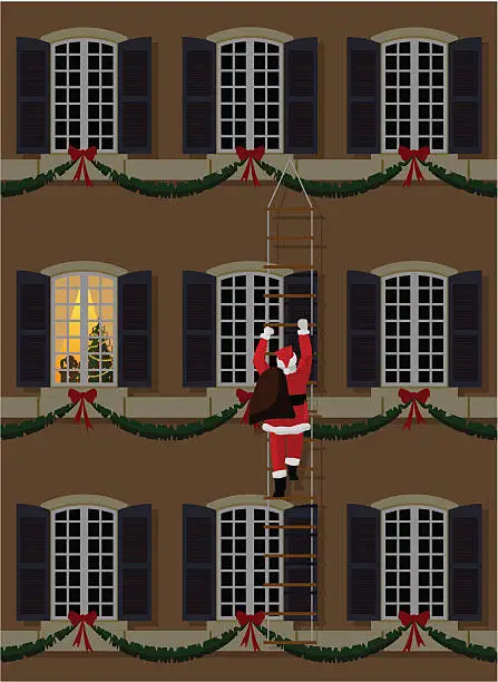 Vector illustration of Santa is comming
