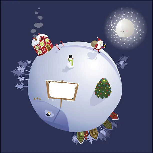 Vector illustration of Christmas planet