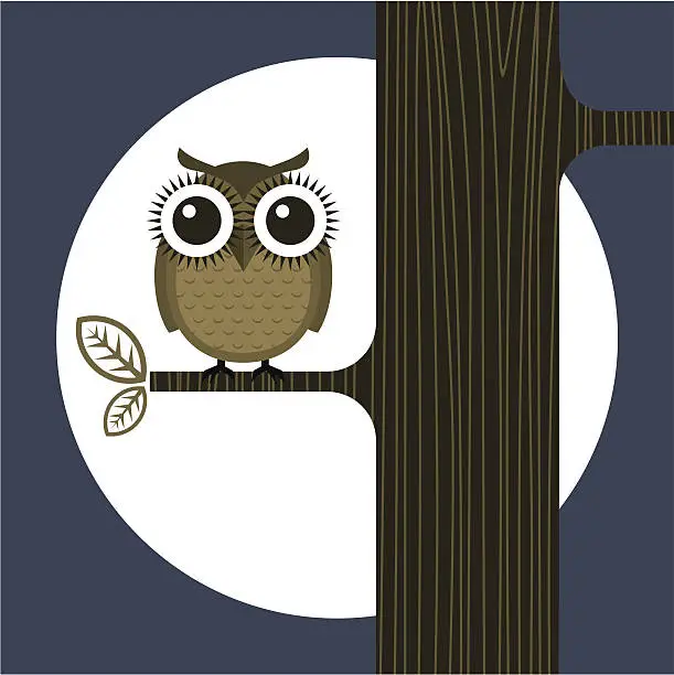 Vector illustration of Retro owl