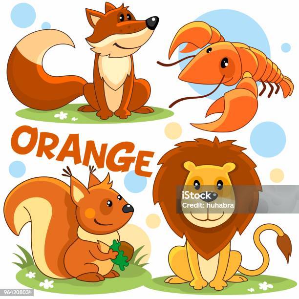 Wild Animals Of Orange Color Stock Illustration - Download Image Now -  Animal, Animal Mane, Animal Wildlife - iStock