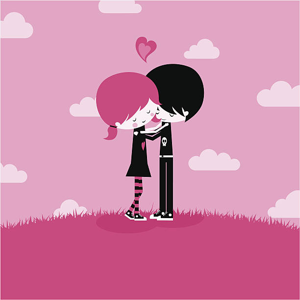 Emo Lovetogether Kawaii Pink Illustration Vector Stock Illustration -  Download Image Now - Punk - Person, Adolescence, Boyfriend - iStock