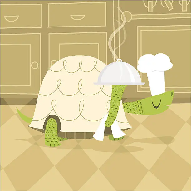 Vector illustration of Slowly chef for slow food concept