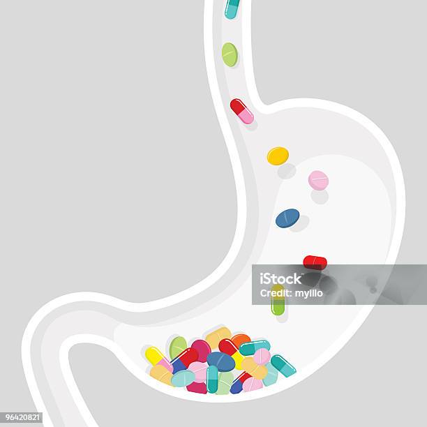 Vetores de Viciado e mais imagens de Estômago - Estômago, Comprimido, Cápsula