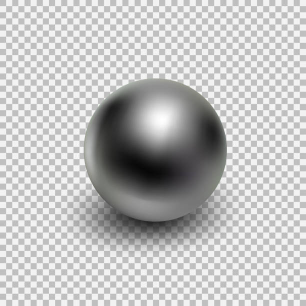 ilustrações de stock, clip art, desenhos animados e ícones de chrome metal ball realistic isolated on transparent background - sphere water drop symbol