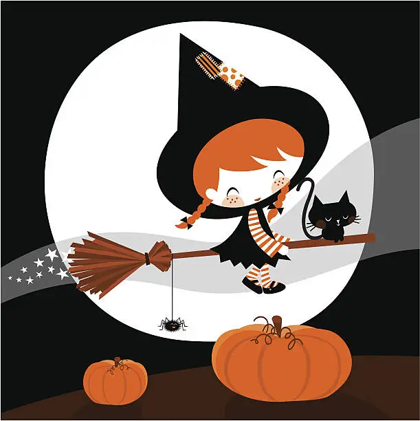 Vector illustration of witch halloween