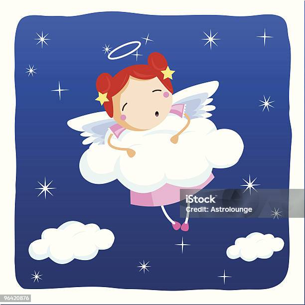 Angel Dormir - Arte vetorial de stock e mais imagens de Anjo - Anjo, Dormir, Ao Ar Livre