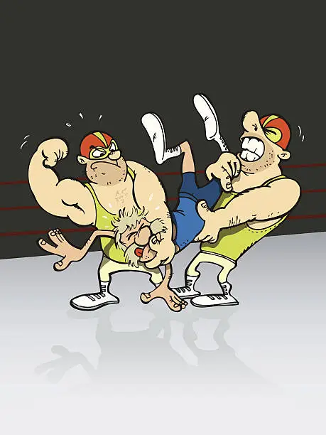 Vector illustration of Wrestling