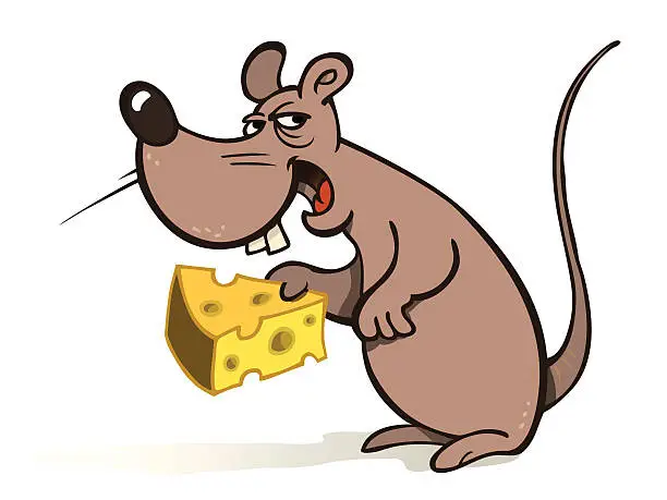 Vector illustration of Mouse & Cheese