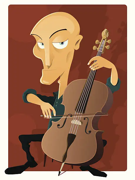 Vector illustration of Cello soloist