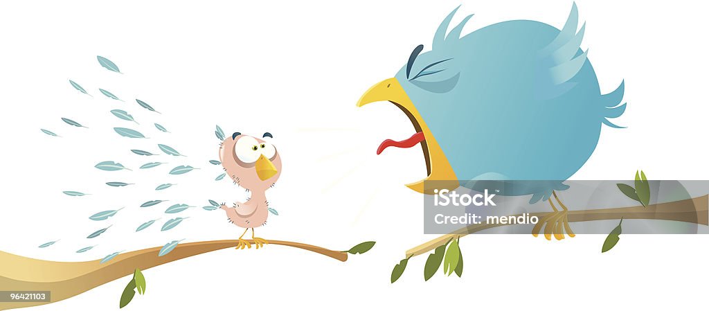 Twittering конкуренции - Векторная графика Птица роялти-фри